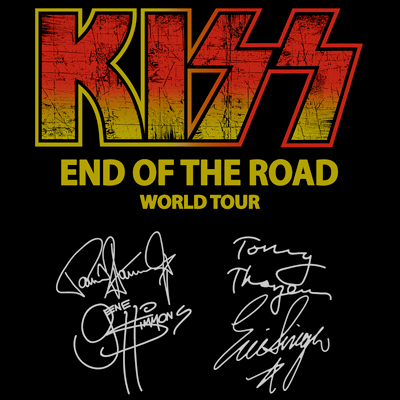 camiseta kiss end of the road